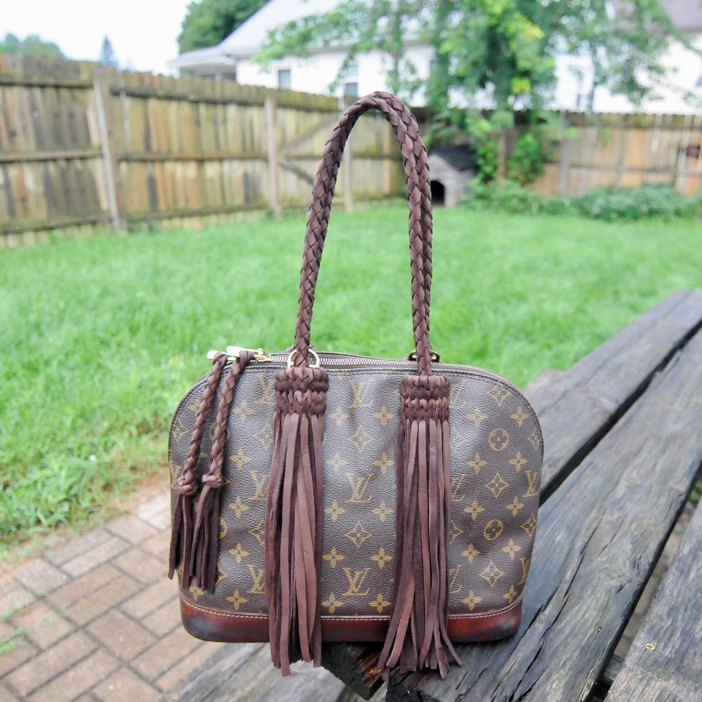 Louis Vuitton Alma PM - Western Style Revamp with Braided Handles and Fringe